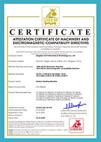 CE certificate for Surface Sanding Machine